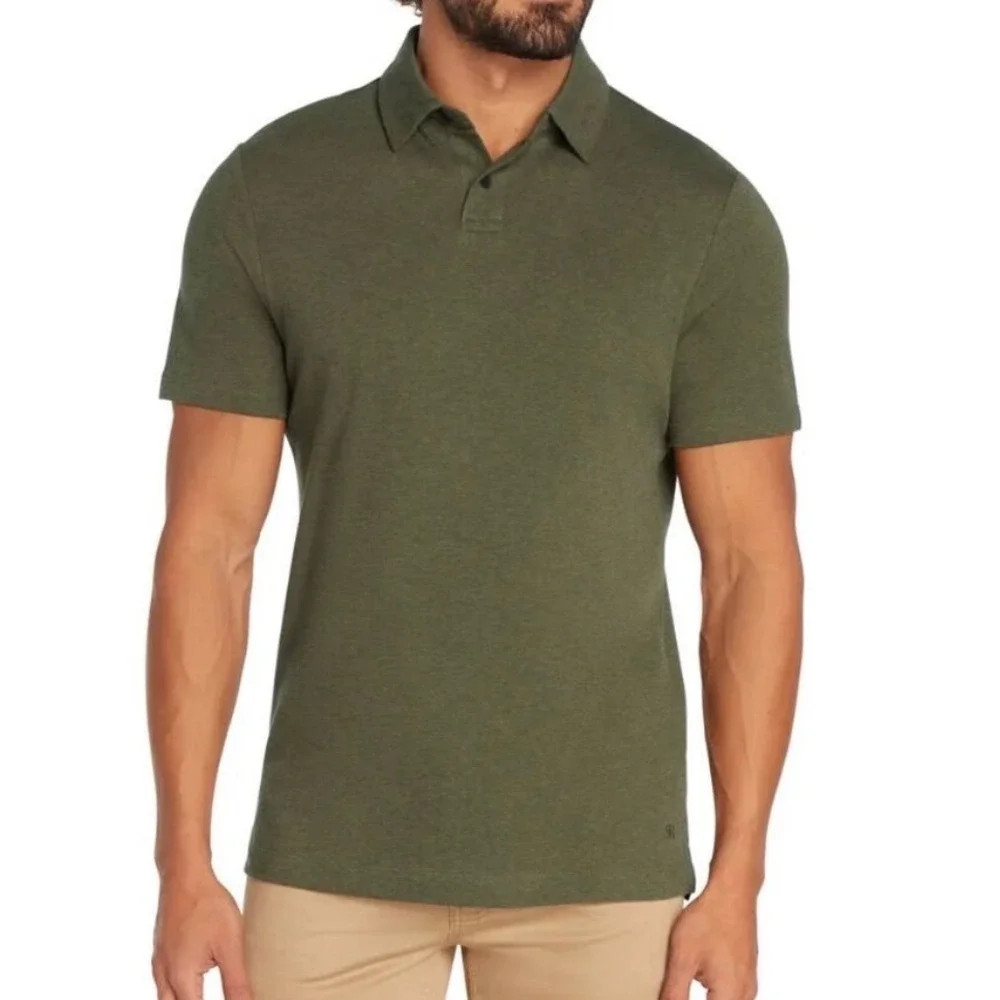 Banana Republic NWT Luxe Touch Performance Mens Olive Green Polo -Large